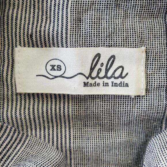 Lila Gray Lightweight Pullover Side Button Accent Mandarin Collar Top Size XS - Picture 5 of 6